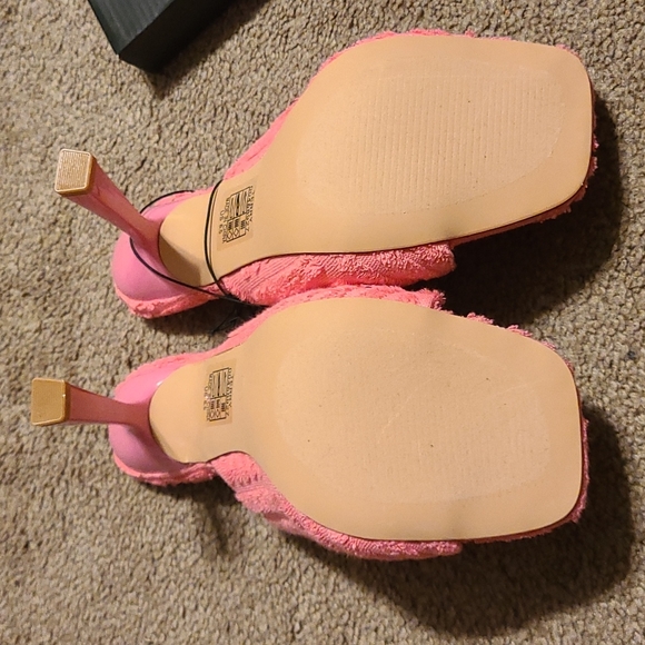 BOTTEGA INSPIRED Pink Terry cloth heels - Picture 3 of 4